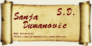 Sanja Dumanović vizit kartica